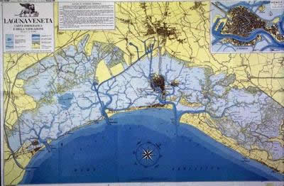Hydrographic map of the Venice Lagoon, realized by the Hydrographic Office of the Venice  Water Authority